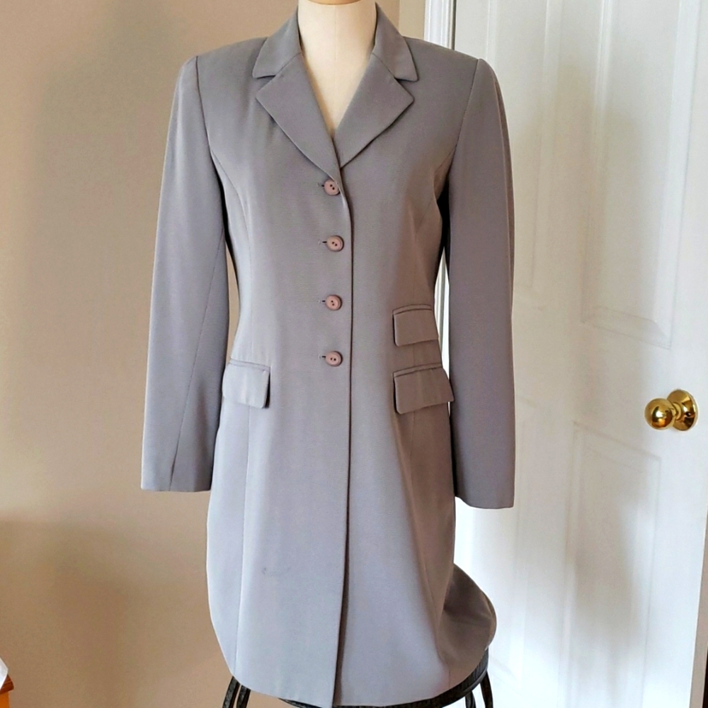 Kasper long gray blaser-dress